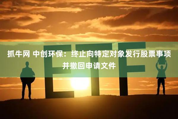 抓牛网 中创环保：终止向特定对象发行股票事项并撤回申请文件